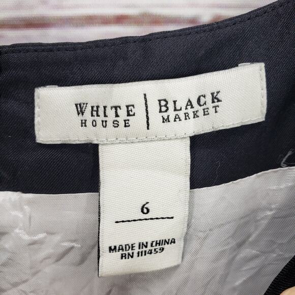 White House Black Market Women's 100%Silk Abstract Flower Dress Size 6 - Picture 7 of 10